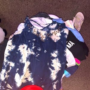 Blue tie dye tanktop